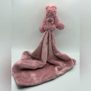 Jellycat Fuddlewuddle  Dusty Rose Pink Hippo Lovey Security Blanket Soft 13”